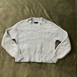 Jessica Simpsons Baby Blue Cropped Crewneck Long sleeve Sweater